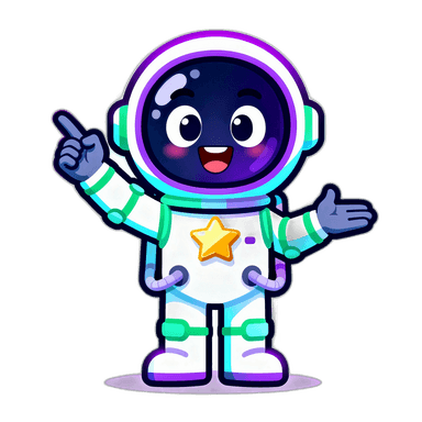 Astronaut presenting premium features