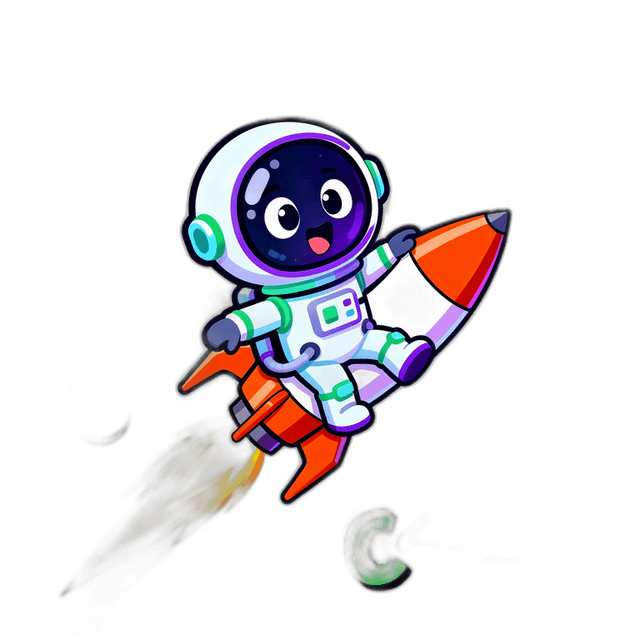 Astronaut riding a rocket